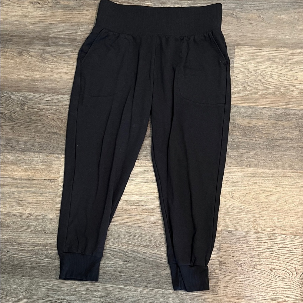 Nike Black Dri Fit Pull On Elastic Waist & Cuff Sweatpants Joggers - medium